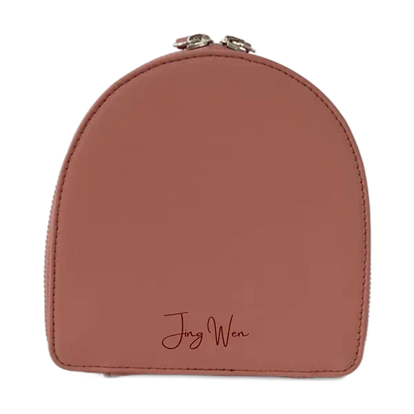 定制logo的月形光滑手感皮革硬殼化妝箱化妝包